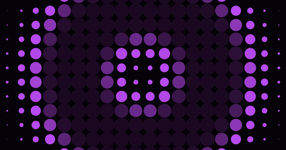 Dot matrix shader, rings of dots on near-black